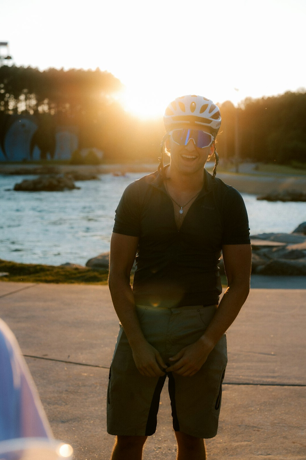 Portrait of a man smiling outdoors