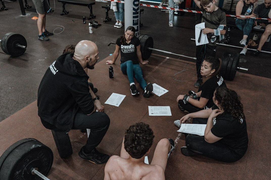 coach explaining exercise