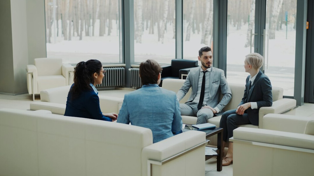 group discussion in office